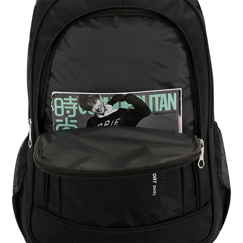 Men's trend backpack, school bag for traveling for elementary school students, fashionable laptop, business version, Korean style, simple and elegant design