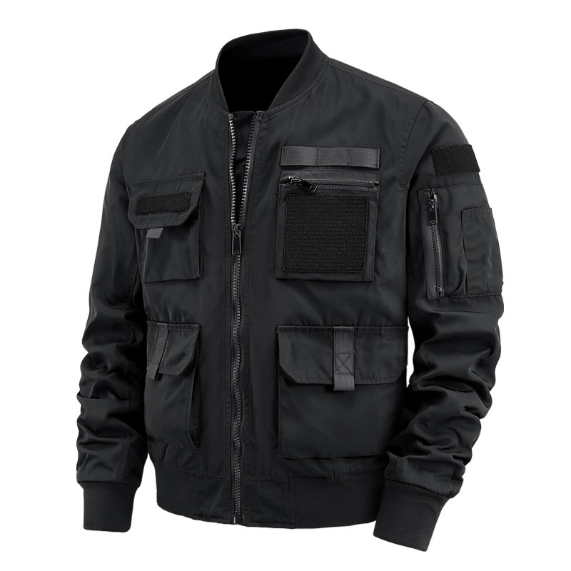 Trendy brand men's aviator jacket, American-style workwear, multi-pocket, baseball collar, motorcycle jacket, lightweight baseball collar Trendy brand men's aviator jacket, American-style workwear, multi-pocket, baseball collar, motorcycle jacket, lightweight baseball collar