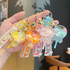 油の流砂の瓶のペンダントのキーホルダーの花の縄の雪のキャンデーの棒の女子学生のかばんのかわいい贈り物の卸売りは注文します。