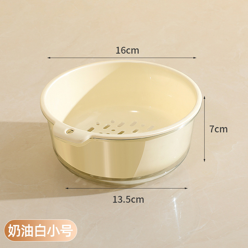 二層野菜洗い桶排水バスケット多機能キッチン家庭用新しいフルーツプレートリビングルーム野菜洗いバスケット|undefined
