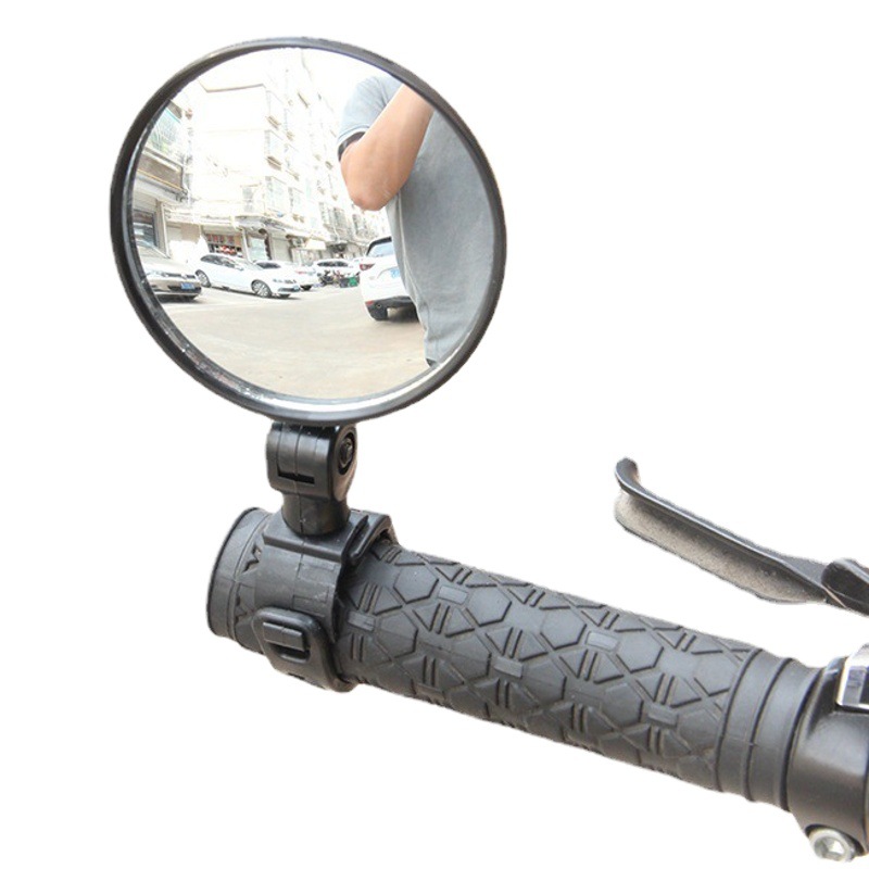Bicycle rearview mirror 360 degree wide angle convex mirror bicycle mirror mountain bike viewing mirror silicone handle