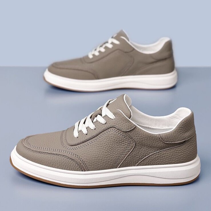 2026 nuevos zapatos casuales de cuero para hombres, zapatos casuales transpirables, zapatos casuales para hombres de color sólido, zapatos simples y cómodos
