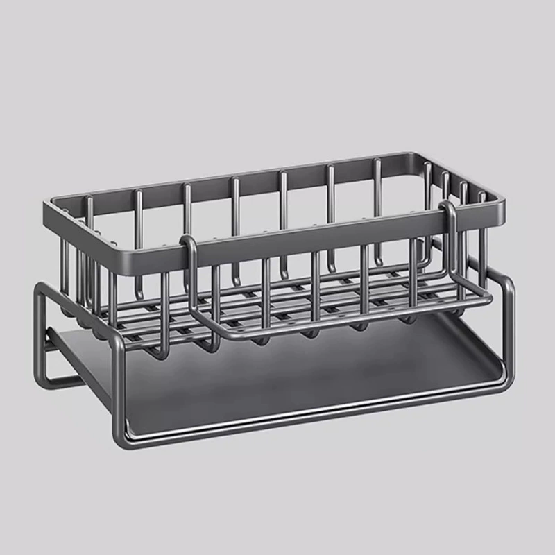 Multifunction Kitchen Drainage Rack with Drain Basket, Stainless Steel Wire Sink Organizer