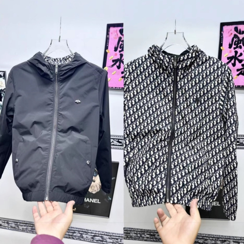 2024 European Trendy Brand Spring & Fall Double-Sided New Jacket Men's Casual Hooded Fashion Printed Slim Trendy Jacket 2024 European Trendy Brand Spring & Fall Double-Sided New Jacket Men's Casual Hooded Fashion Printed Slim Trendy Jacket