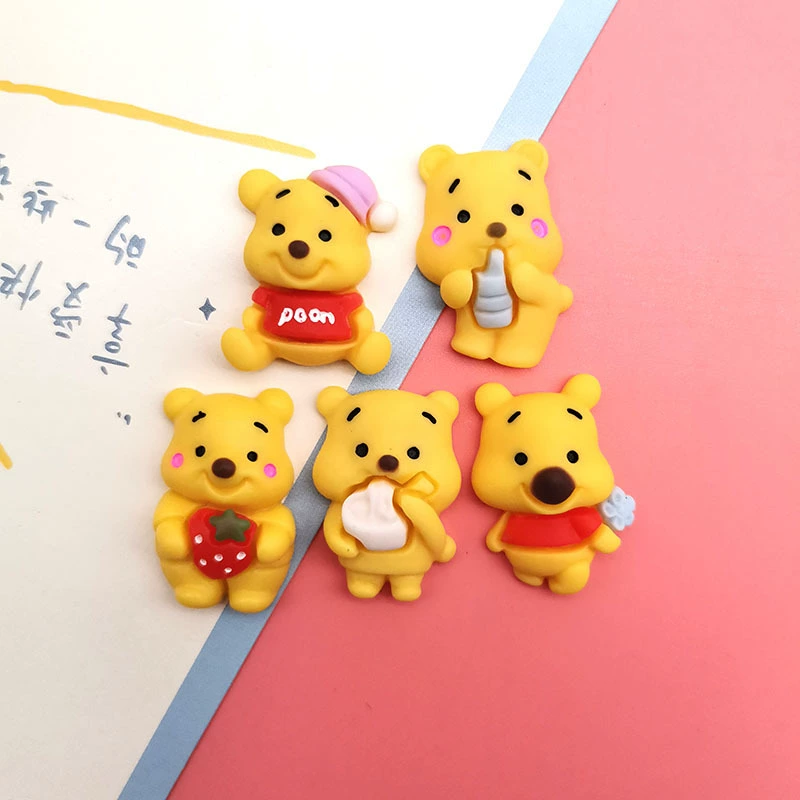 Милый мультфильм Винни Пух серии DIY аксессуары из смолы крем клей чехол для телефона головной убор шпилька ящик для хранения патч