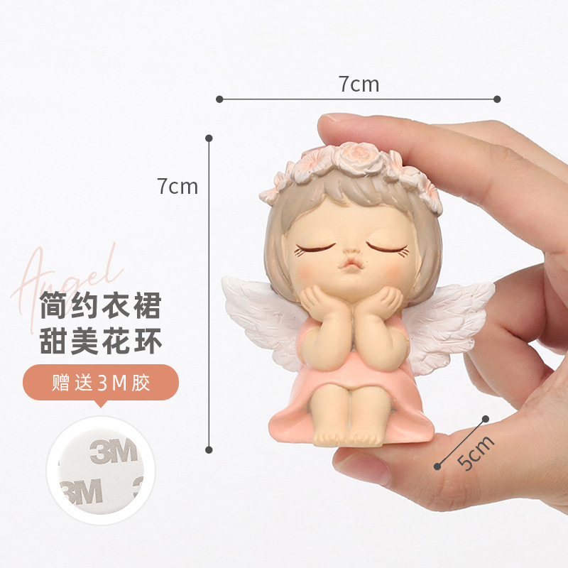 Creativo Hani Ángel decoración del hogar sala de estar decoración de escritorio artesanía de resina pequeña decoración DIY muñeca regalo