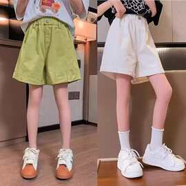 女童洋气工装裤子儿童宽松短裤大童中裤五分裤小女孩2025夏装新款