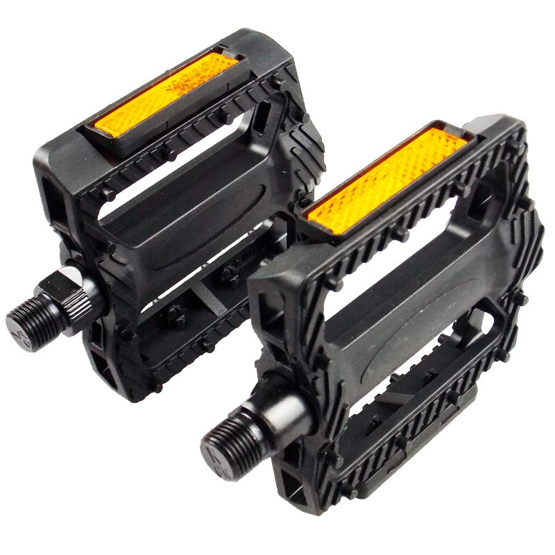 自行车滚珠脚踏板 防滑塑料脚踏 山地车死飞脚蹬带反光片单车配件