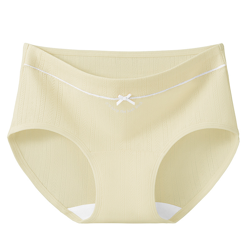 Ropa interior de algodón puro entrepierna antibacteriana entrepierna larga cintura media sin costuras Clase A algodón en bruto suave y transpirable bolsa tridimensional cadera ropa interior de mujer