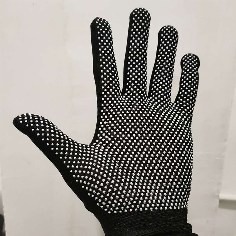 点胶劳保手套 尼龙点塑手套 透气防滑薄款耐磨手套 一元2元店货源