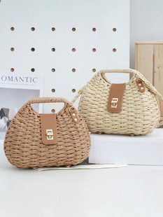 Japanese autumn straw shoulder bag, high-end