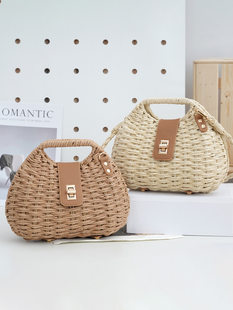 Japanese autumn straw shoulder bag, high-end