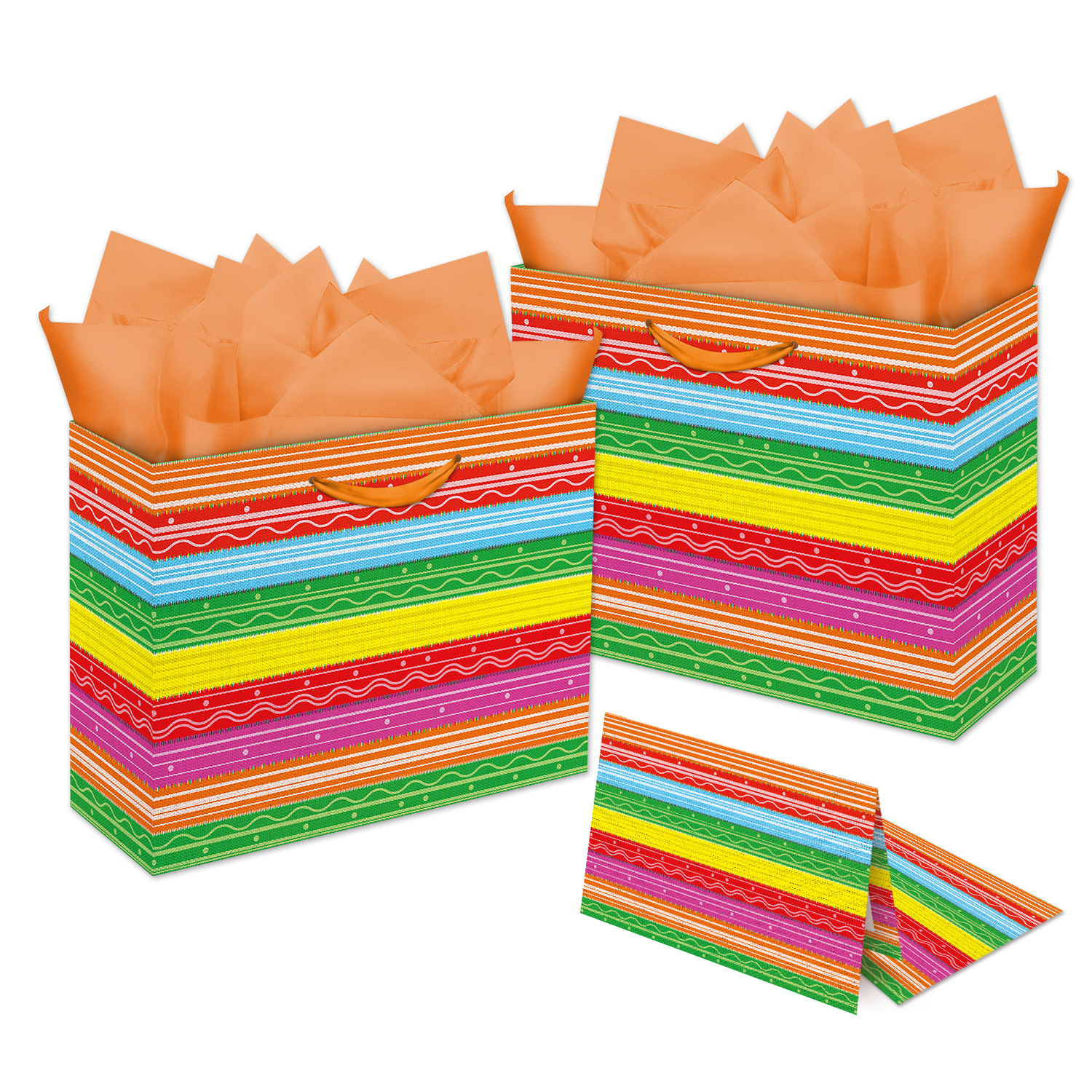 新款墨西哥元素礼品袋礼物袋白卡纸袋墨西哥嘉年华大号购物袋