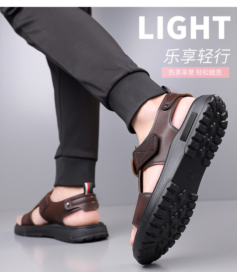 Dép sandal nam đế dày hở mũi quai ngang cỡ lớn chống nước — C6099 Màu nâu, C6099 màu đen chi tiết 8