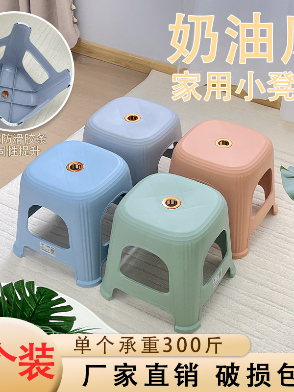 Thickened Non-Slip Small Low Stool for Home and Commercial Use, Sturdy Small Stool for Living Room, Extra Thick and Durable Wholesale Plastic Bench