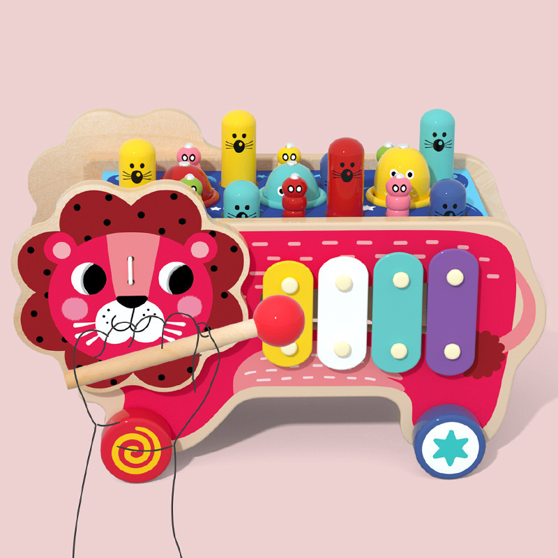 Juego de hámster de madera juguete divertido juguete de ocio interactivo entre padres e hijos juguete Educativo de Educación Temprana para niños juguete de tapping