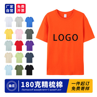 Pure Cotton T-Shirt Customized Work Clothes Short Sleeve Advertising Culture Shirt T-Shirt Printing Polo Shirt Whole Body Printing Class Clothes Customization