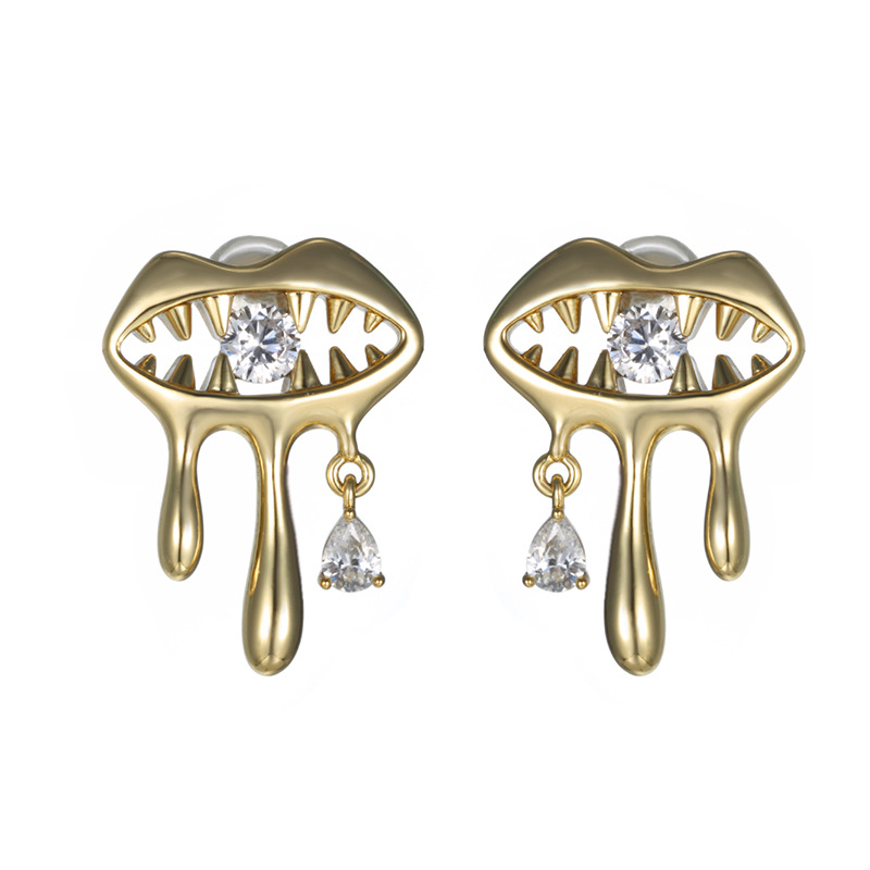 Xuping joyería bronce de piedra geométrica estrella pernos de orejas para mujeres ins lujo ligero aretes de alta sensación de verano para mujeres