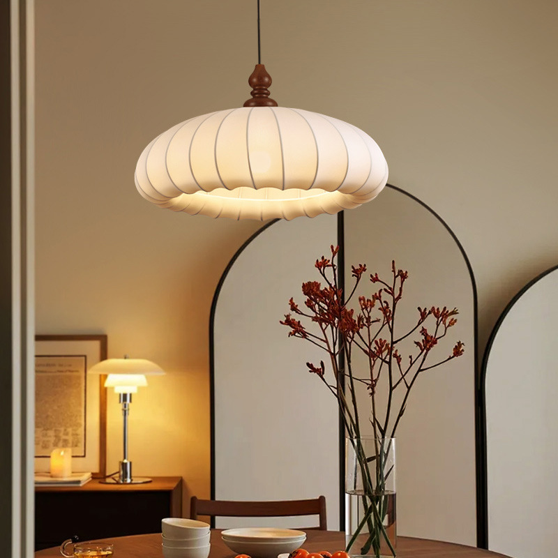 Lanterna del comedor 2026 nueva mesa de comedor de tela de viento tranquilo, estudio artístico creativo, sala de té, lámpara Zhongshan 222L