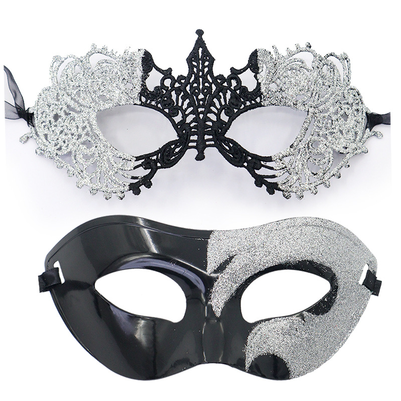Halloween encaje pequeña punta máscara de polvo para mujeres pareja baile de masquilla mitad cara princesa máscara de disfraz