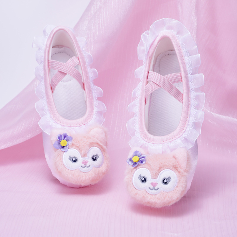 New Cute Kidsren's Dance Shoes Little Girl Kindergarten Performance Dance Shoes Baby Ballet Shoes Pink 8055
