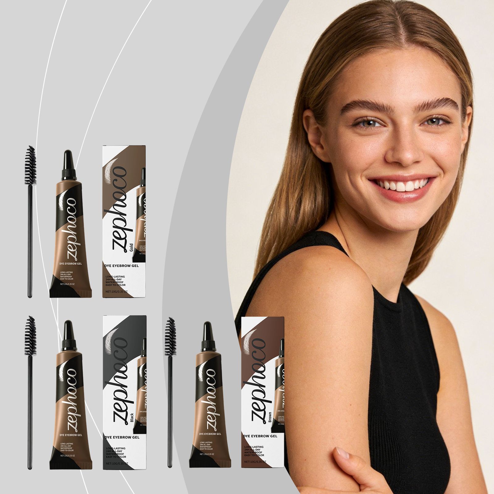 zephoco 防晕着色眉膏系列  滋润保湿自然易上色修饰眉形持久妆容