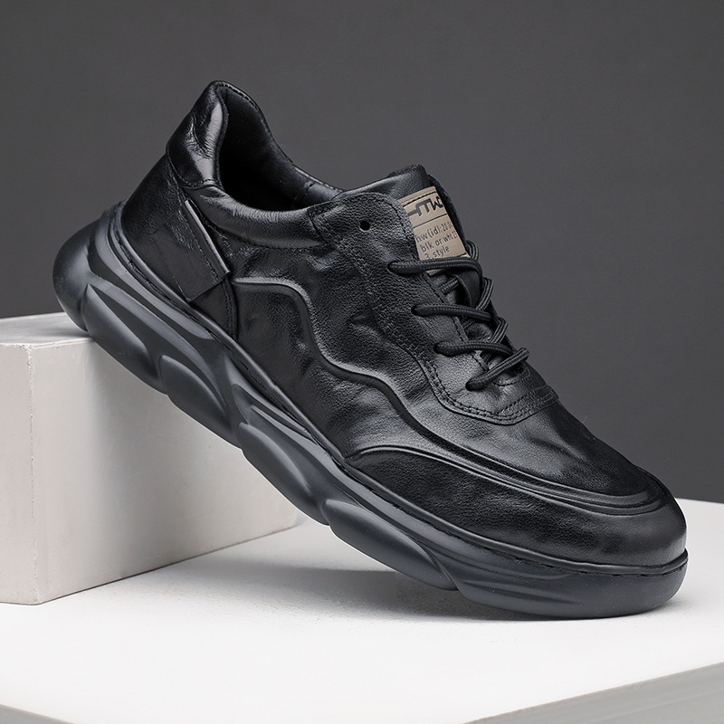 Highly Cost-Effective Lightweight Genuine Leather Men's Casual Shoes 2025 New Lace-Up Hand-Grained Comfortable Men's Sneakers Highly Cost-Effective Lightweight Genuine Leather Men's Casual Shoes 2025 New Lace-Up Hand-Grained Comfortable Men's Sneakers