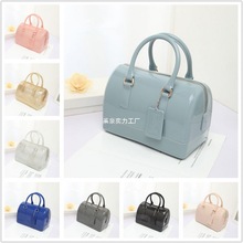 2025夏时尚糖果水晶波士顿枕头包手提斜挎女包中号默认果冻包