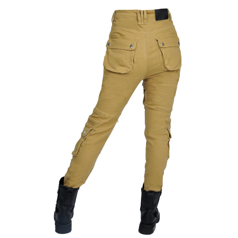 Loong biker motocicleta pantalones de montar mujer Caballero retro casual motocicleta slim fit overoles pantalones anti-caída