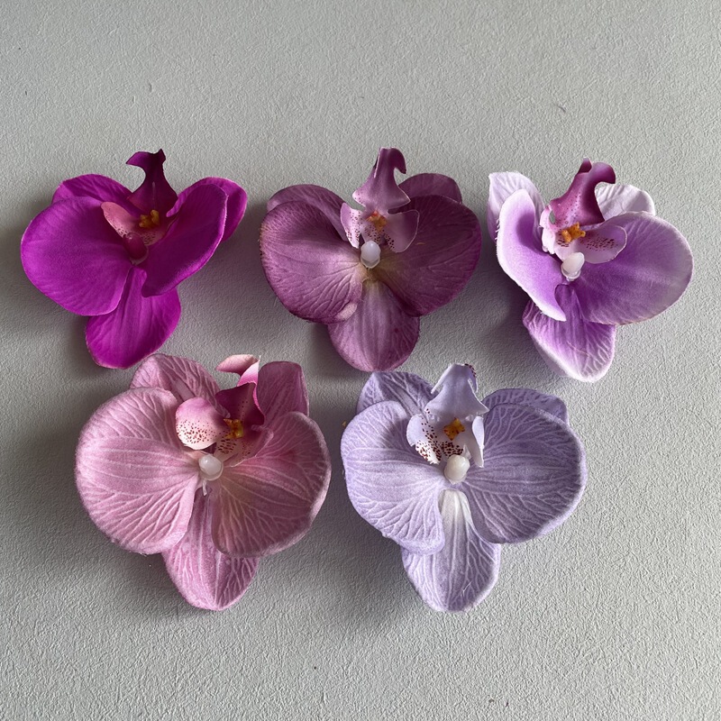 擬似顕紋胡蝶蘭花頭飾りヘアピン手作りdiyケーキデザート台装飾盆栽生け花制作|undefined