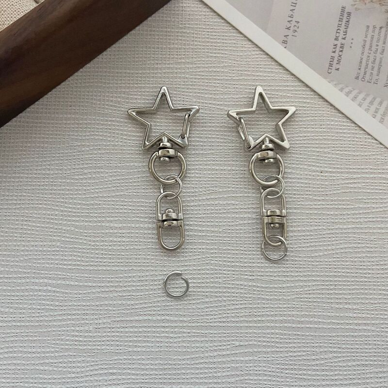 Cross-border star buckle with 8-character zinc alloy key chain five-pointed star spring hanging buckle diy accessories can be cross-border hair