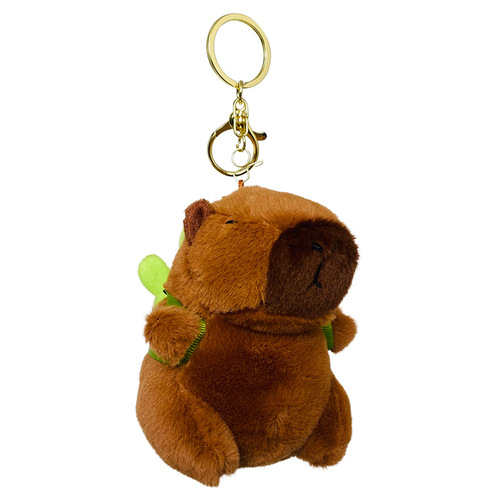 Creative Plush Capybara Car Keychain Ornament Cute Figurine Backpack Hook Gift Wholesale