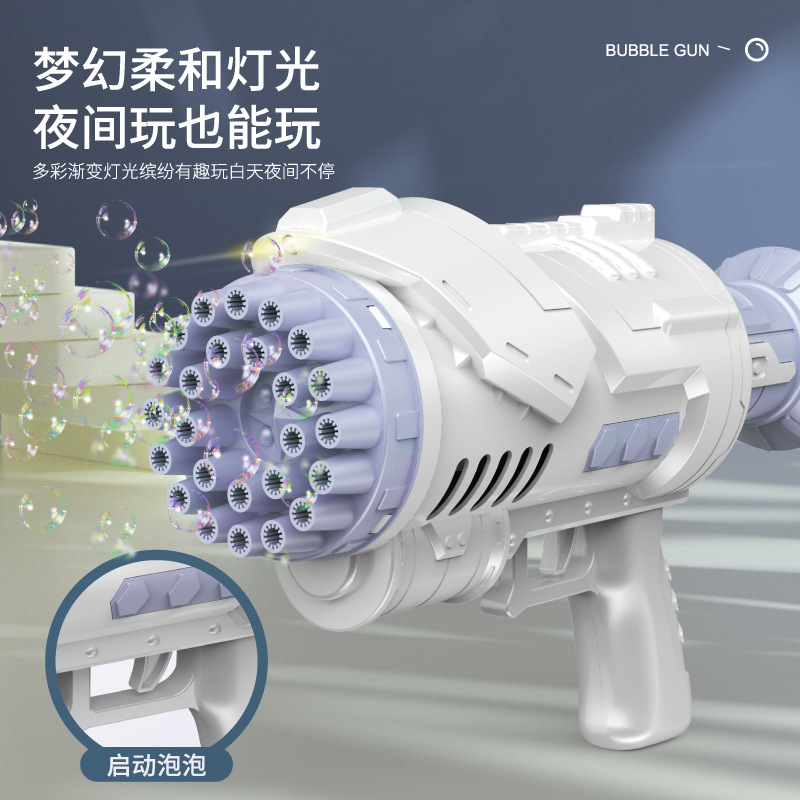 多孔火箭筒泡泡槍兒童戶外吹泡泡玩具網(wǎng)紅同款電動泡泡機兒童禮品