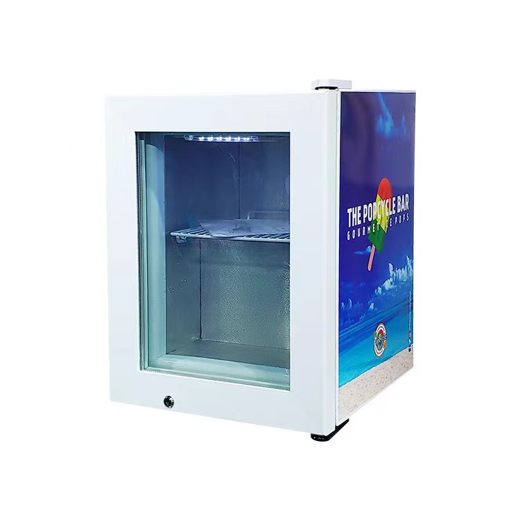 Pejer 21L puerta de vidrio refrigerador mini helado comercial helado con pantalla de bloqueo completo congelado mini refrigerador
