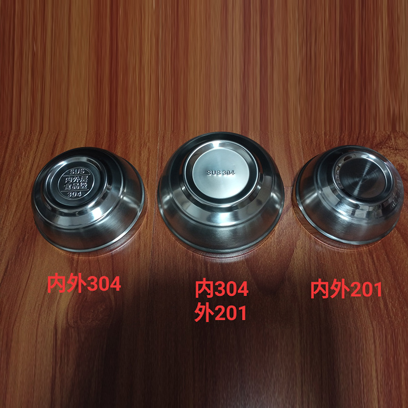 Cuenco de platino personalizado Cuenco de acero inoxidable 304 Cuenco de arroz doméstico anti-escaldado de doble capa Cuenco de arroz Cuenco de sopa anti-caída Cuenco para niños