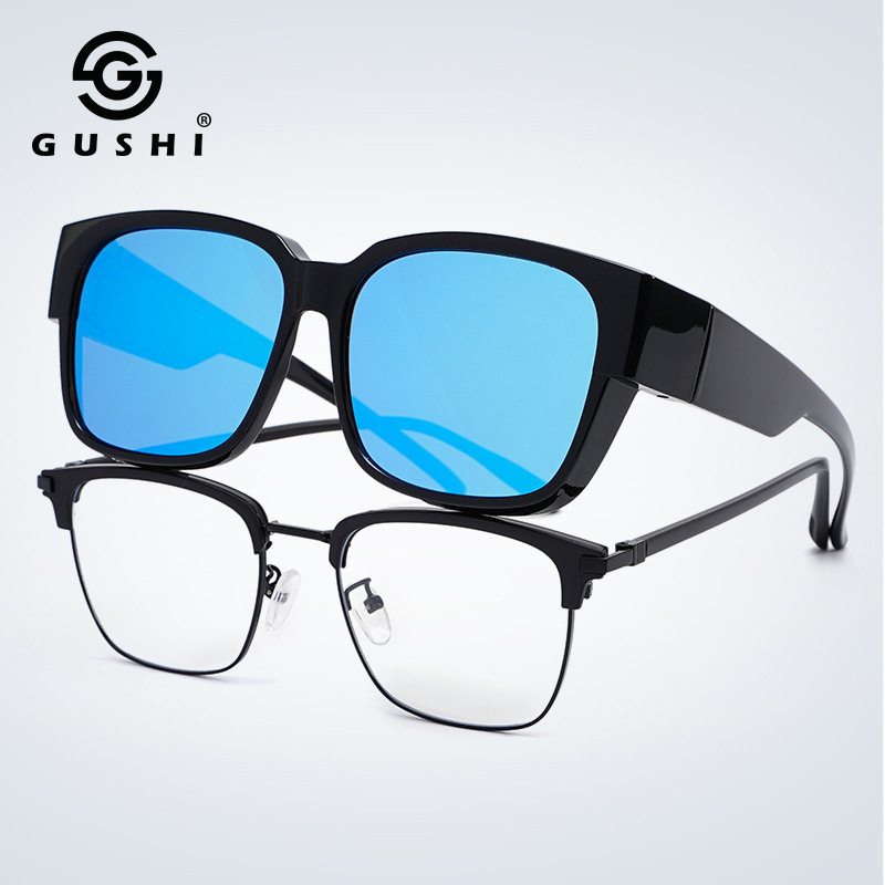 New Style Combination Set of Glasses Men's Night Vision Glasses Anti-blue Light Lens Fashion High Sense Polarized Sunglasses Women's Tr Sunglasses