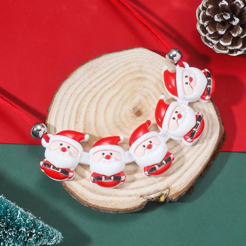 Cartoon Style Santa Claus Gingerbread Snowman Arylic Christmas Women's Necklace display picture 3