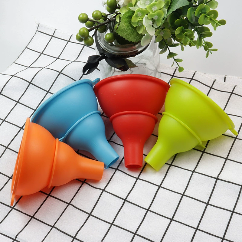 Прямые поставки с фабрики Силиконовая Воронка Кухонная Бытовая перевернутая масляная Воронка Винная Воронка Бытовая разделенная Воронка Устойчивая к высоким температурам