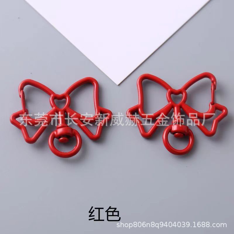 烤漆彩色蝴蝶结钥匙扣龙虾扣狗扣喷漆diy手工挂件饰品扣饰品配件|undefined