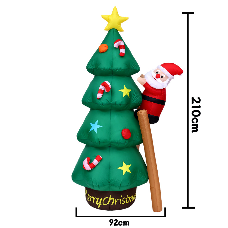 Nuevos productos transfronterizos Navidad infláble decoración 2.1m anciano subir escalera árbol de Navidad
