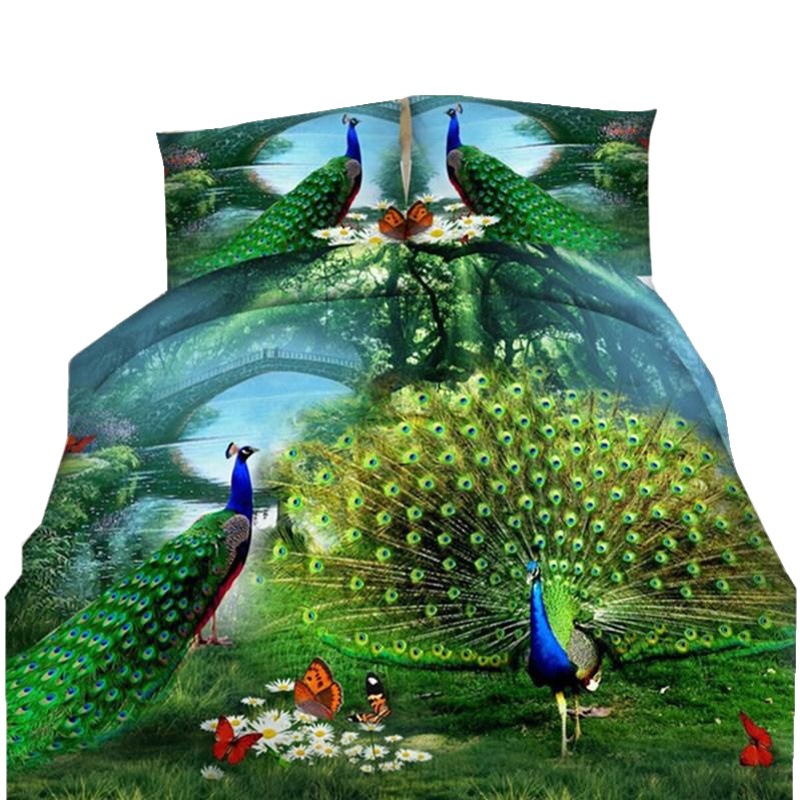 Juego de sábanas 3D con diseño floral o animal – ropa de cama suave tipo comercio exterior