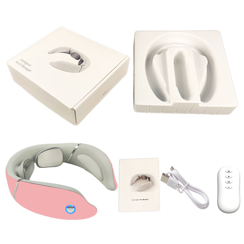 智能EMS脉冲颈部按摩颈椎按摩仪热敷脉冲多功能数码经络理疗仪