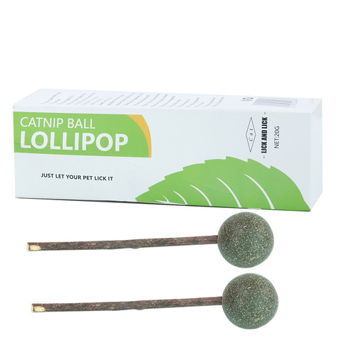 Manufacturer single rotating catnip ball, teeth cleaning catnip ball lollipop, catnip toy