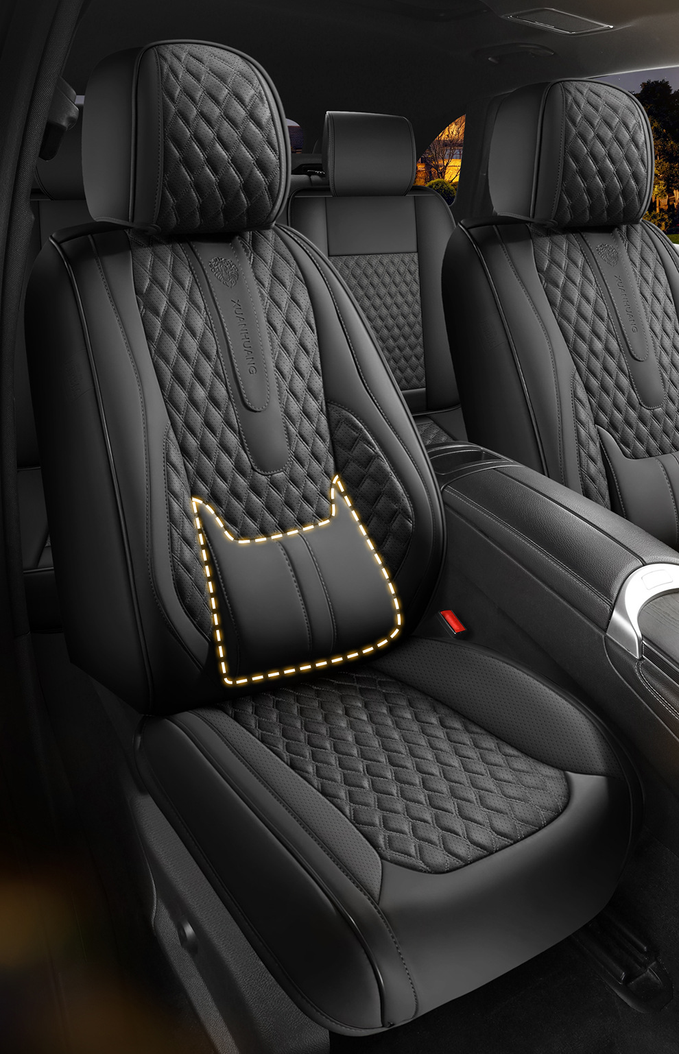 Five-Seat Car Seat Cushions, Fully Enclosed, Suitable for All Seasons, Full Leather Car Seat Covers, Wear-Resistant and Dirt-Resistant Leather Car Seat Cushions