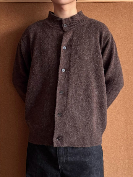 【CSMY】Xanvas floral yarn wool blend half turtleneck sweater cardigan…