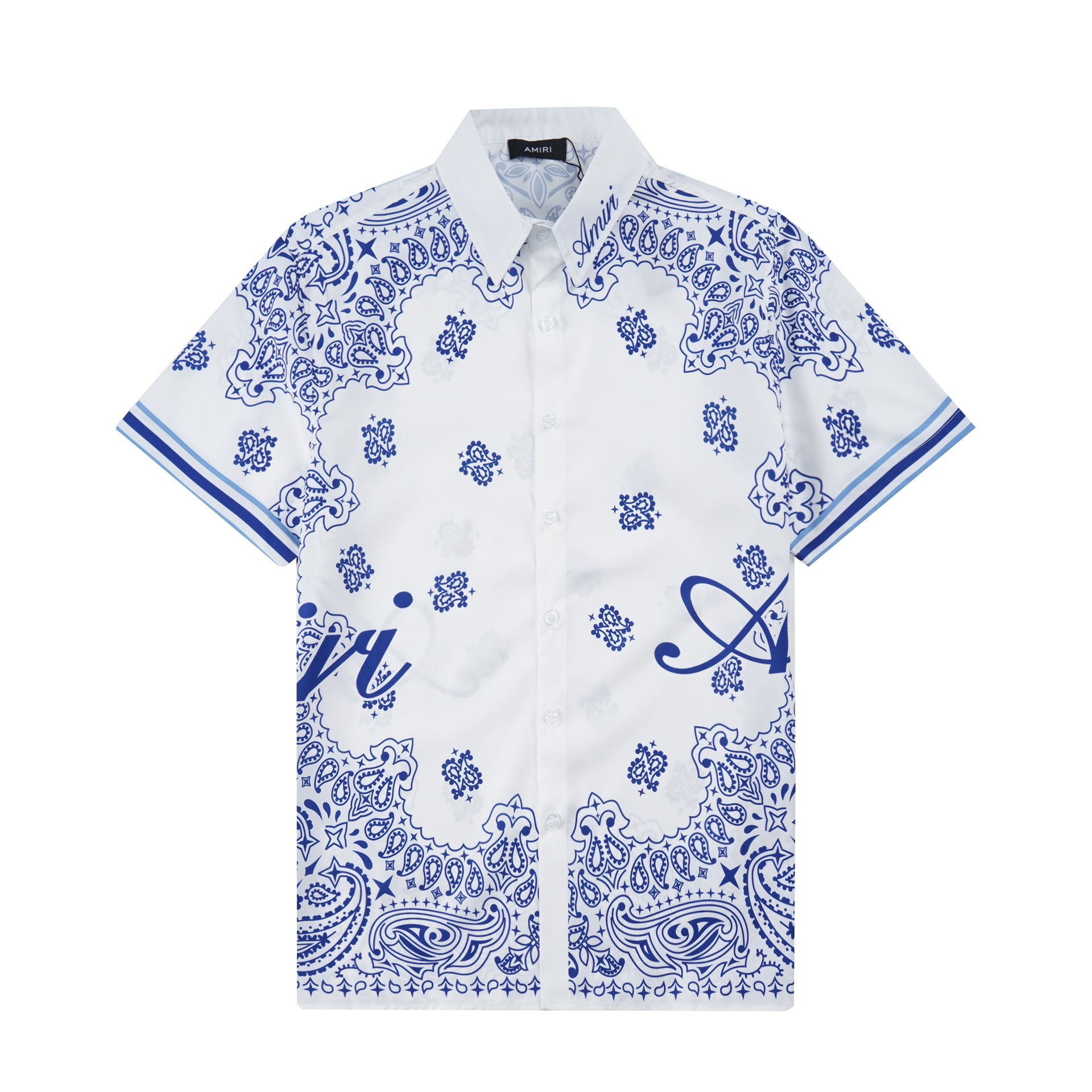 Transfronterizo de verano Amiri set clásico impresión de caju amiri camisa corta casual ropa deportiva para hombres y mujeres