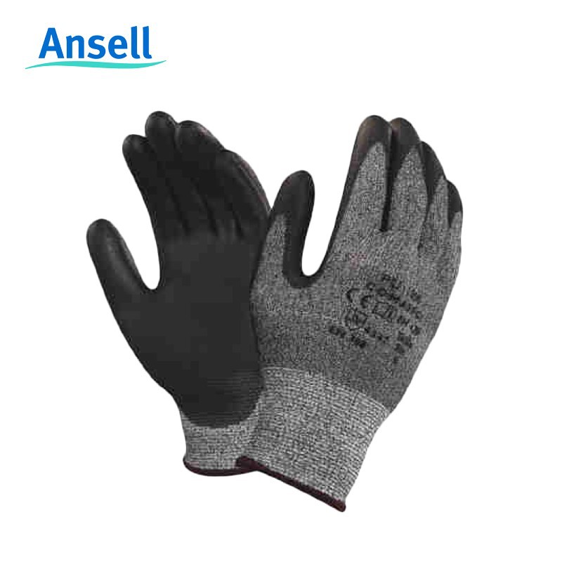 安思尔Ansell 11-651防割手套PU涂层劳保手套5级防切割透气耐磨