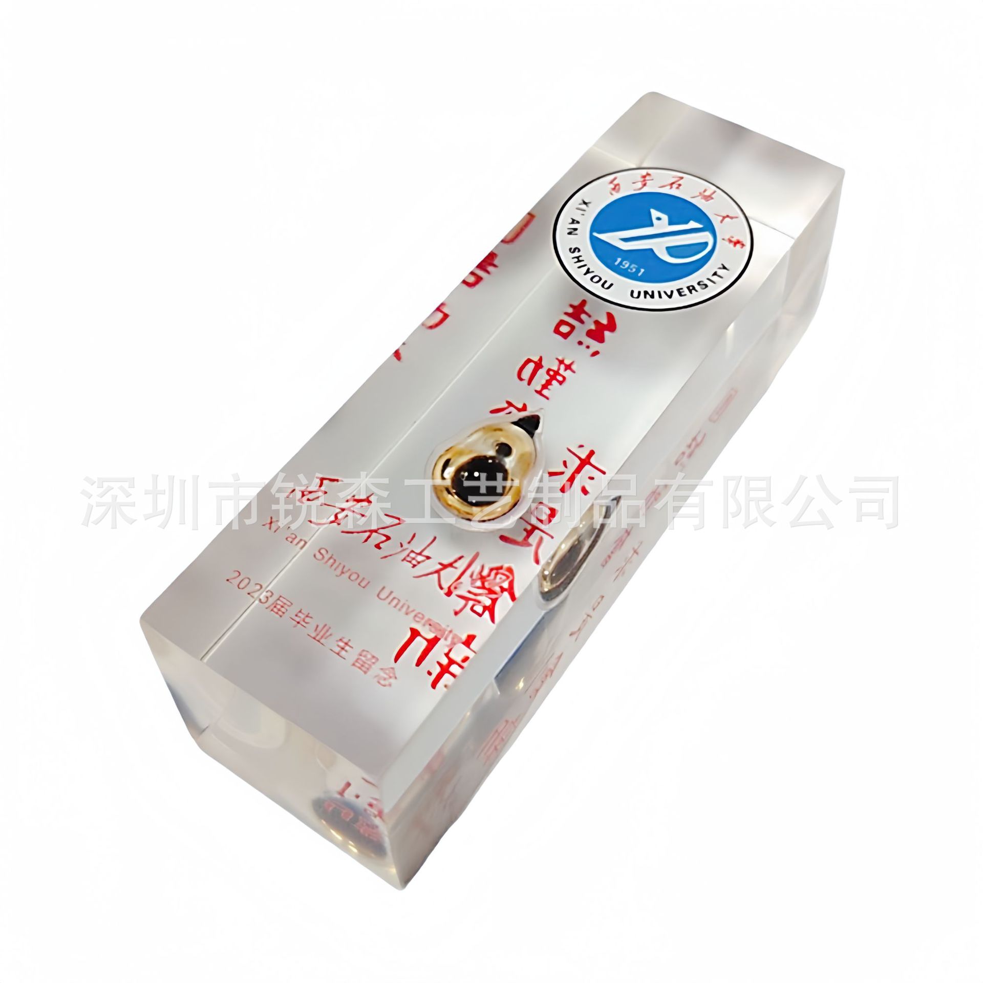 水晶胶内埋油滴工艺品 树脂油滴长方形镇纸 油滴标本纪念品摆件