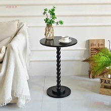北欧现代简约角几中古风边几床头阳台圆桌沙发卧室客厅家用茶几