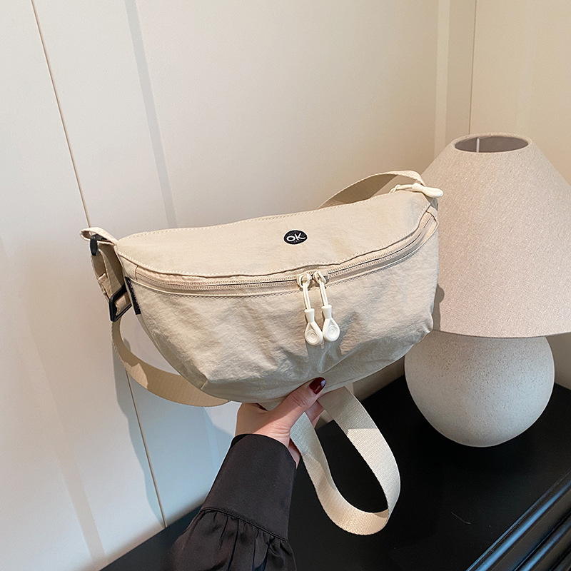 Cross-border small niche fabric bag, women's 2025 new style Korean crossbody bag, fashionable shoulder bag, dumpling bag